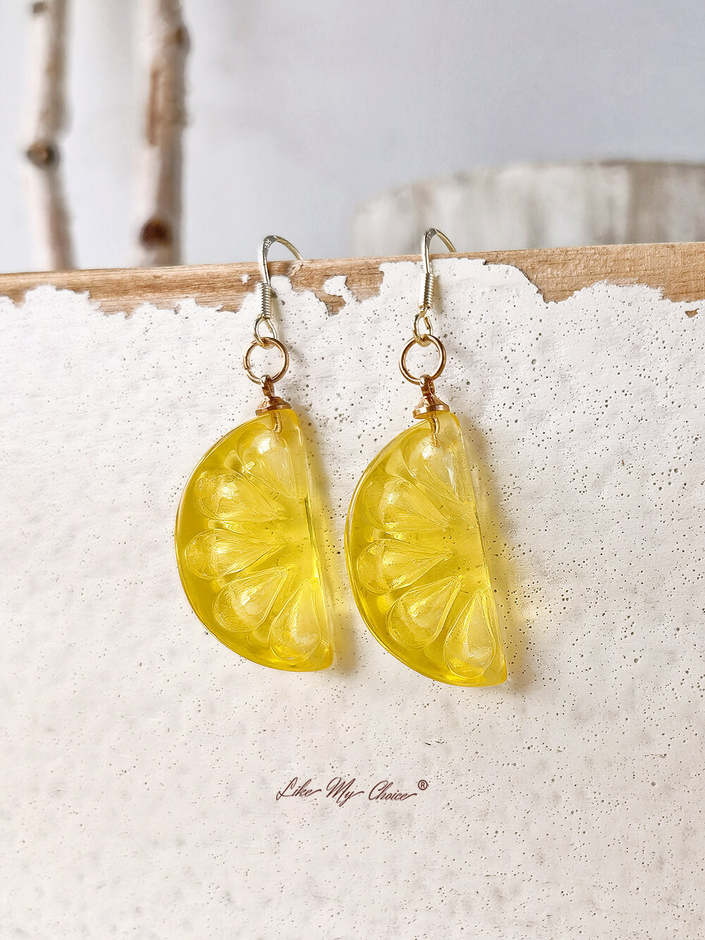 Sweet Lemon Resin Fruit Earrings