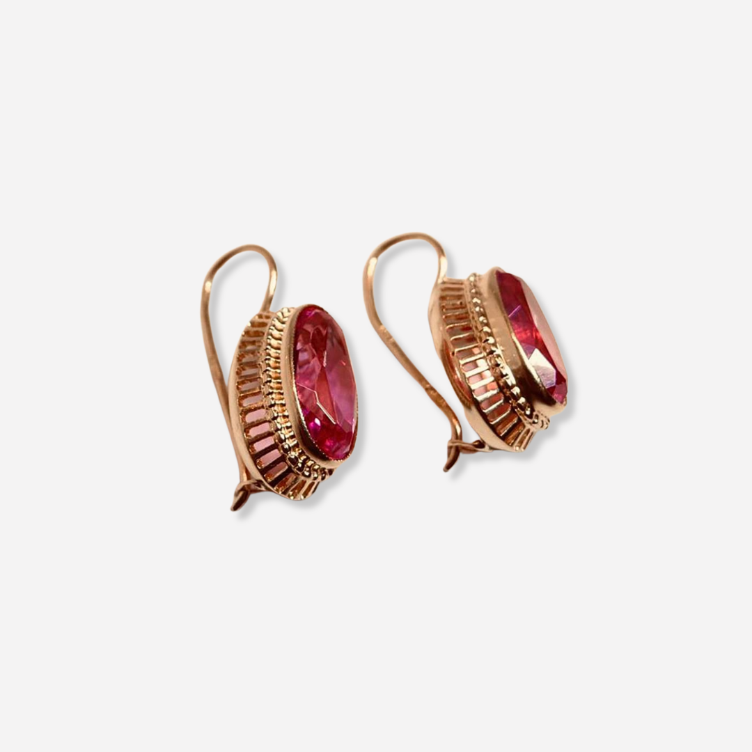Vintage Rose Crystal Rose Gold Earrings