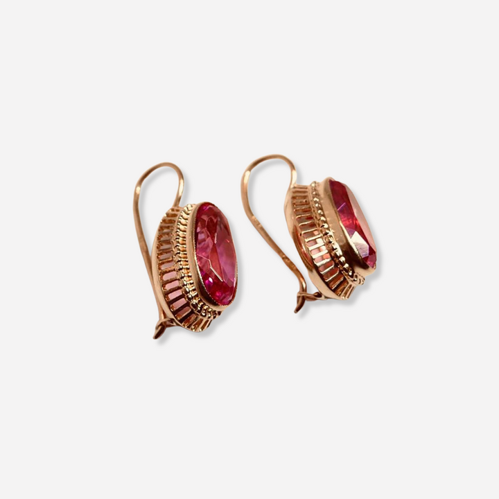 Vintage Rose Crystal Rose Gold Earrings