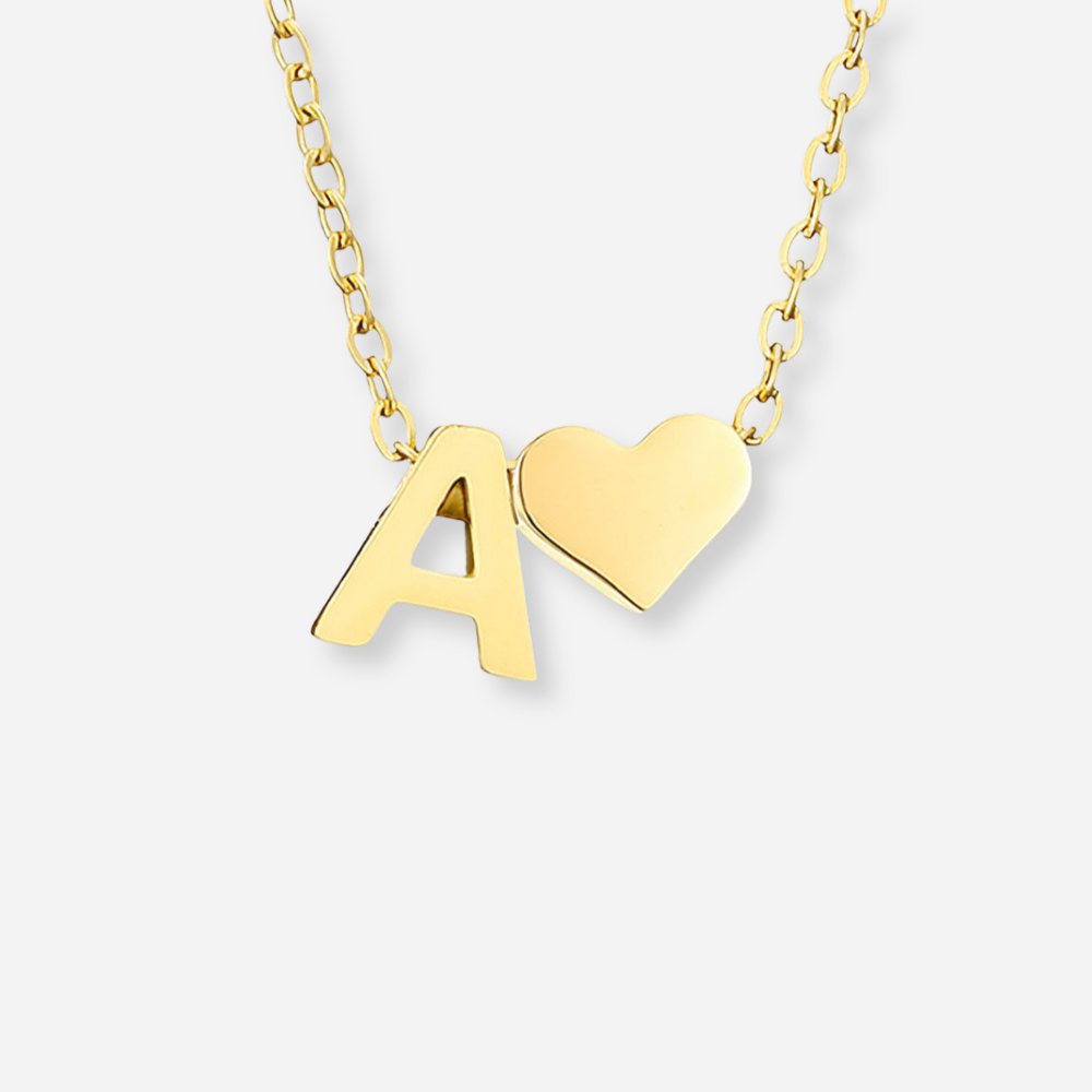 Ria Initial Necklace with Heart