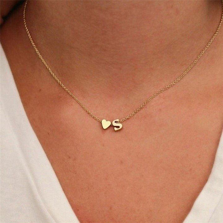 Ria Initial Necklace with Heart