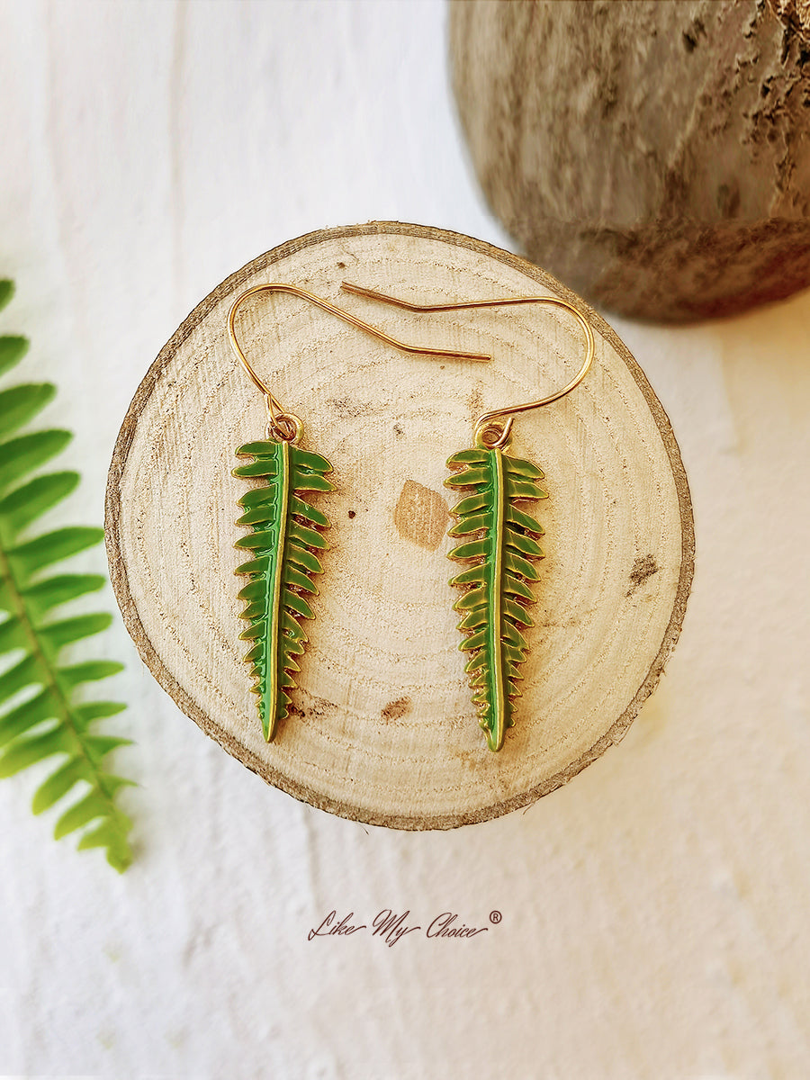 Pressed Flower Earrings - Fern Leaf