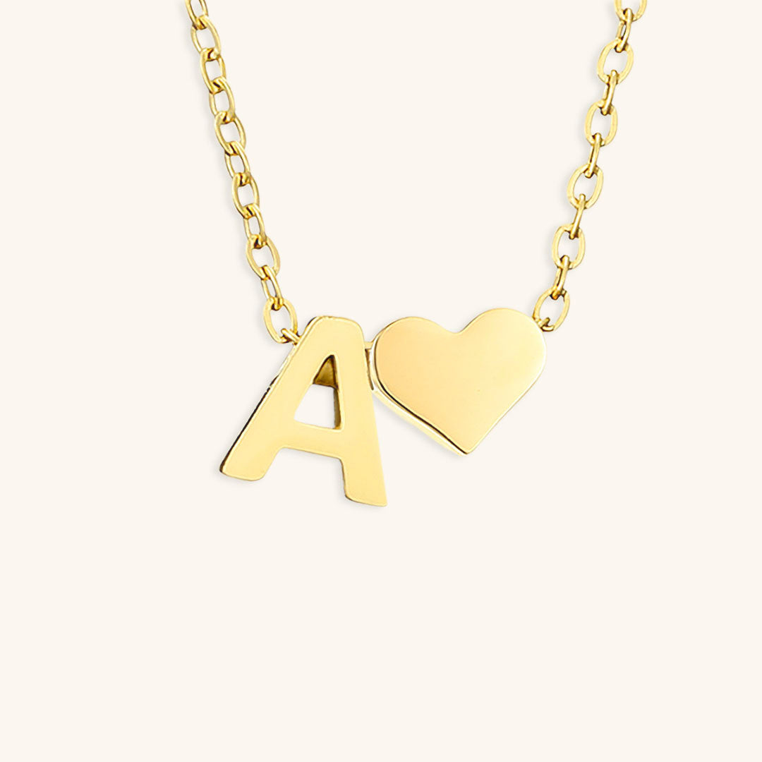 Ria Initial Necklace with Heart