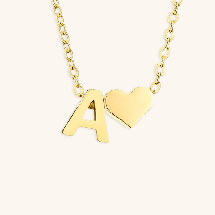 Ria Initial Necklace with Heart