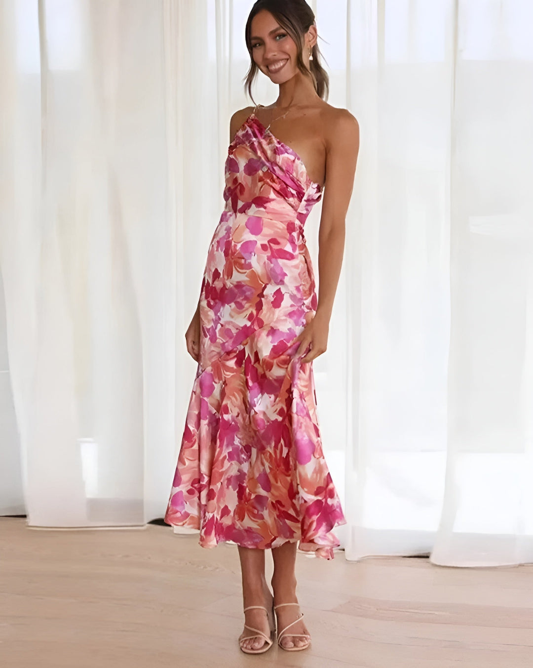 Avero™ | Asymmetrical Floral Maxi Dress
