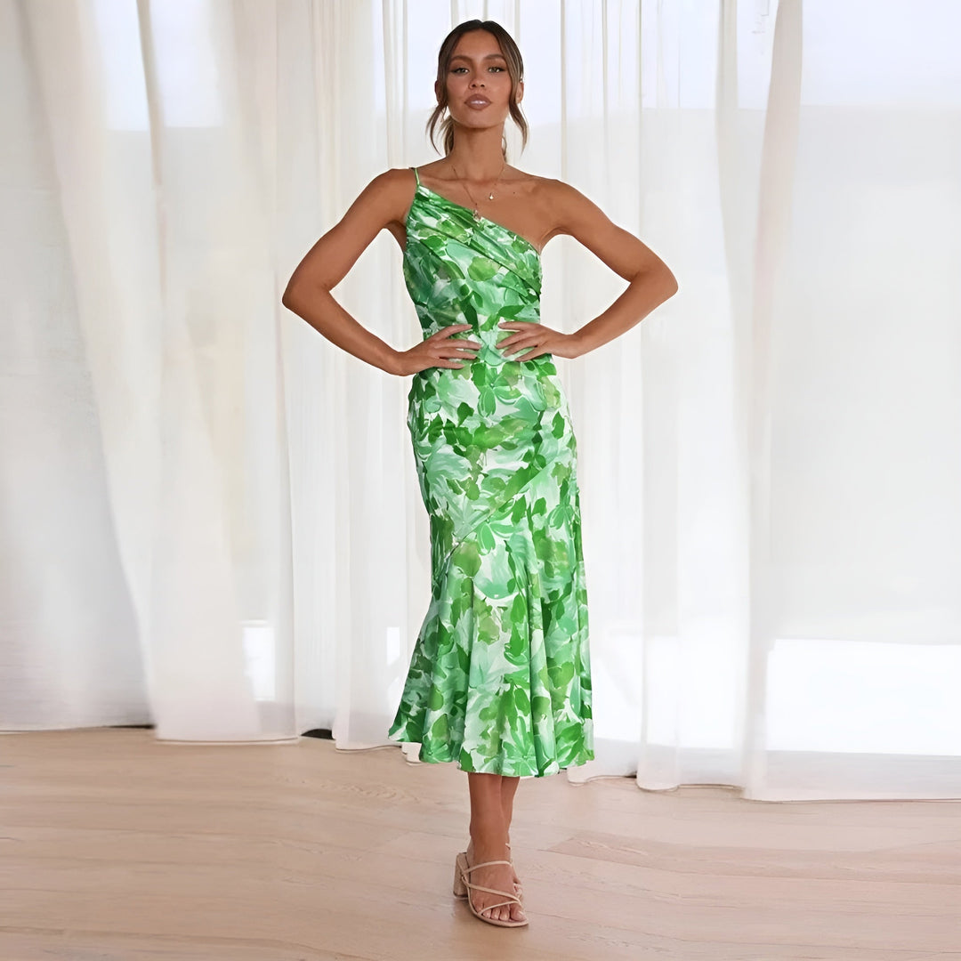 Avero™ | Asymmetrical Floral Maxi Dress