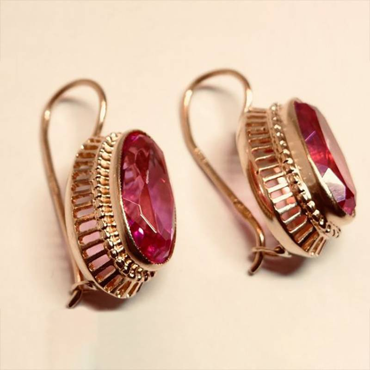 Vintage Rose Crystal Rose Gold Earrings